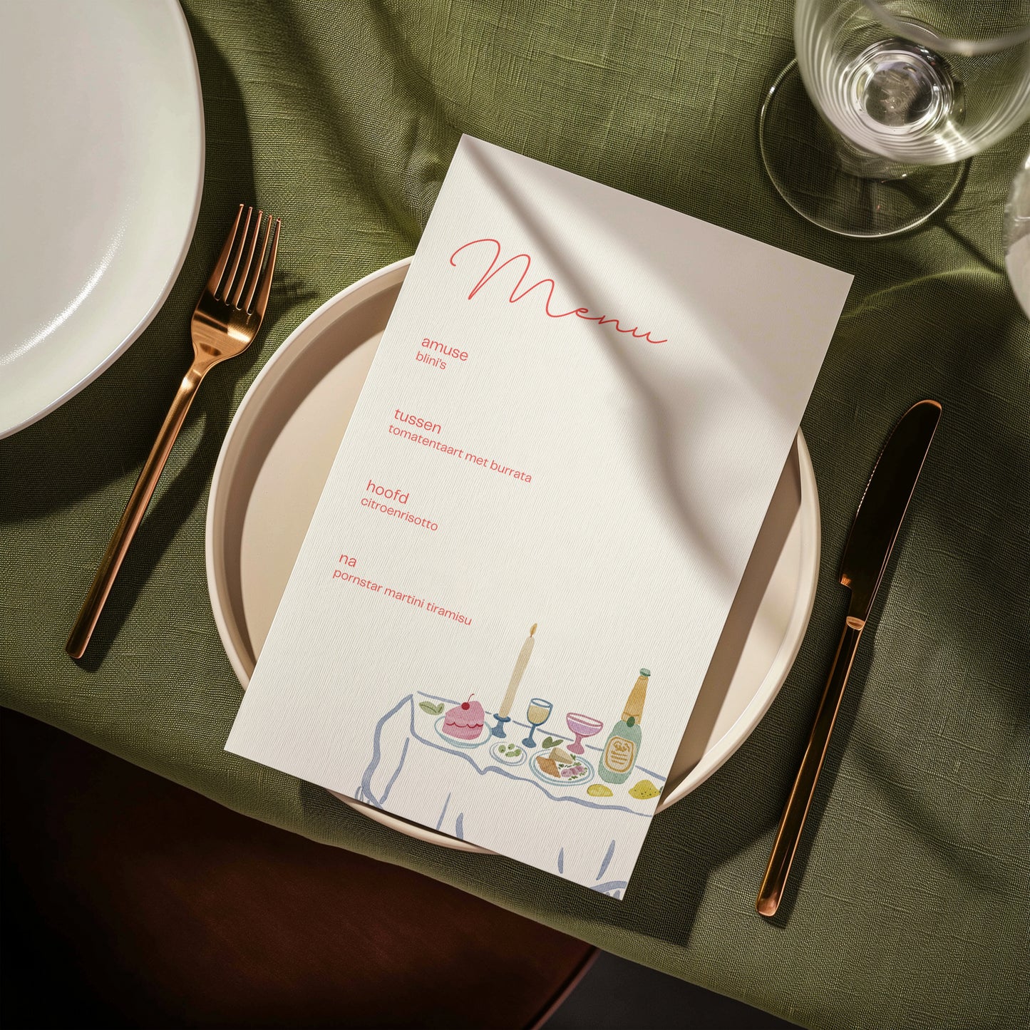 Menukaart Dinner Party Canva Template