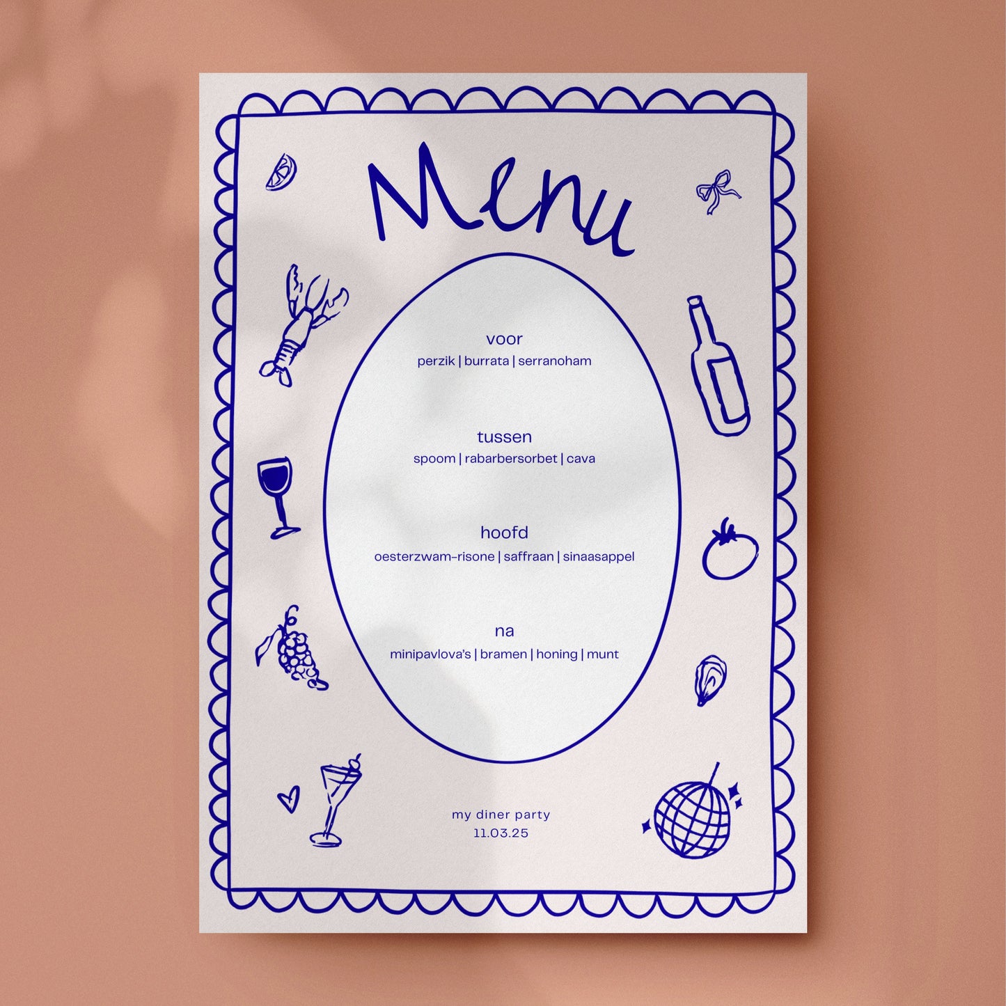 Menukaart Dinner Party Canva Template