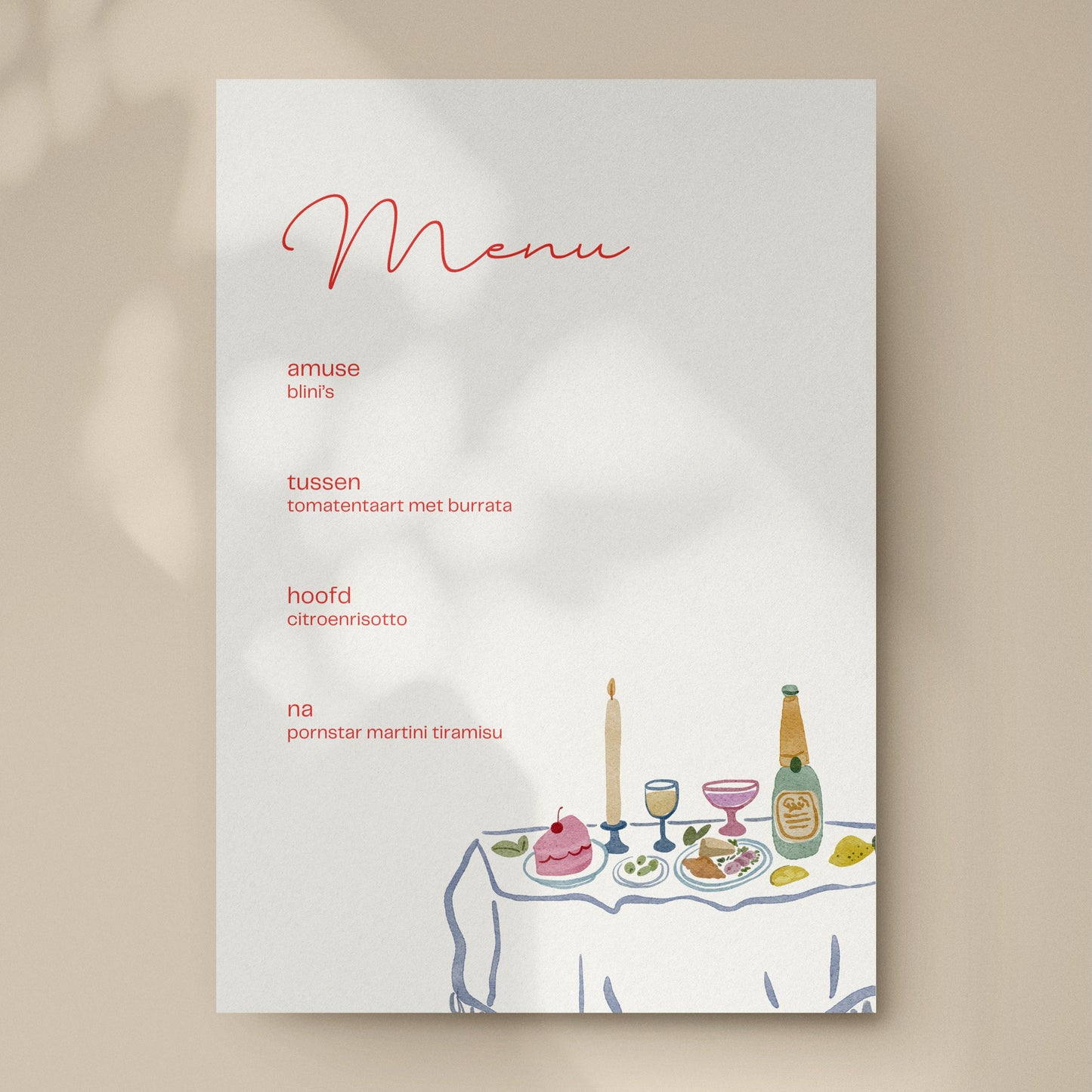 Menukaart Dinner Party Canva Template
