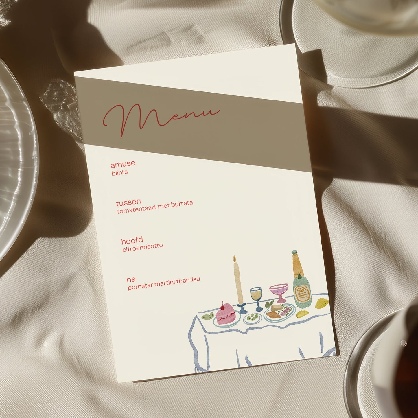 Menukaart Dinner Party Canva Template